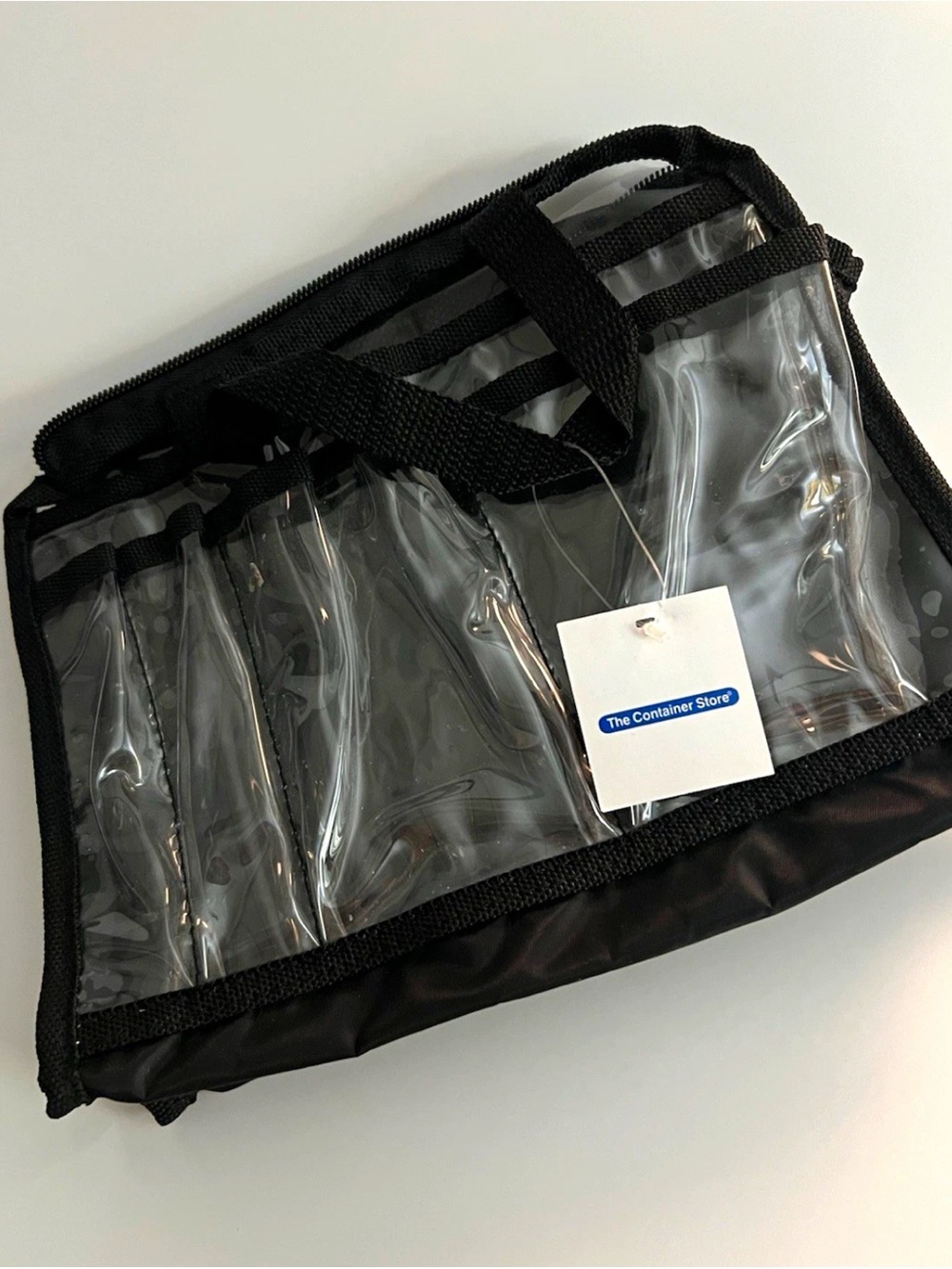 The Container Store Clear Toiletry Bag with Black Trim